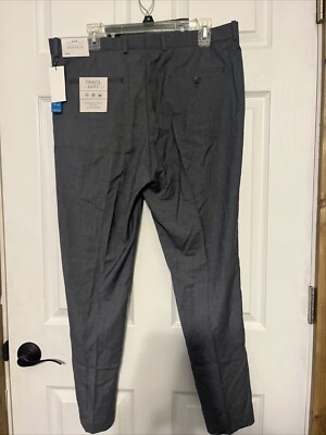 Perry Ellis Portfolio Luxury Performance Pants 34/29 Slim NEW Gray MSRP $85