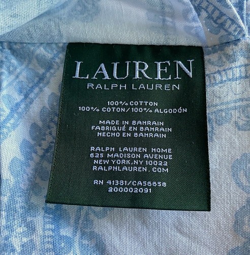 Ralph Lauren Paar Leinenoptik blau & weiß Paisley Standard Kissenbezüge ~ gebraucht, in einwandfreiem Zustand  - Bild 3 von 5