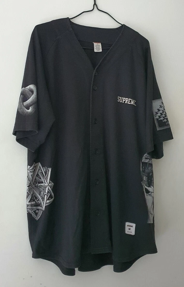 SS17 Supreme X M.C.Escher Baumwolle Baseball Trikot Oberteil M T Shirt
