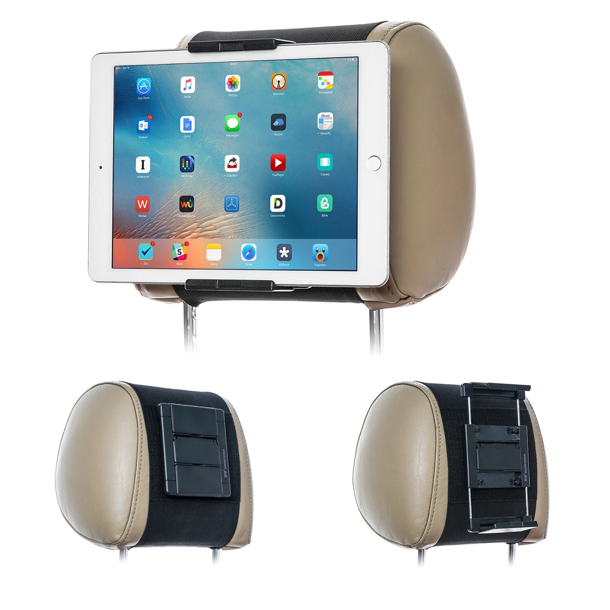TFY Universal Car Headrest Mount Holder for Phones and Tablets 5 - 10.5 Inch