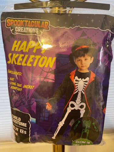 Small Happy Skelton Custom, Halloween, for Toddler - Picture 2 of 3