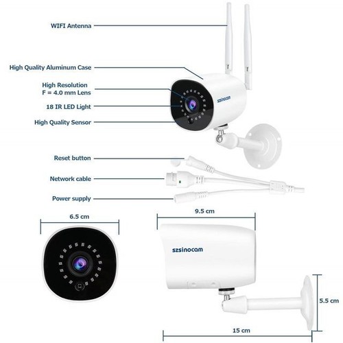Cámara IP de seguridad inalámbrica SZSINOCAM 4MP 1536P 2K Super HD (enchufe UE) - Imagen 3 de 8
