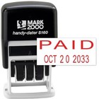 Mark 2000 Self-Inking Rubber Date Office Stamp with Paid Phrase & Date - Red .