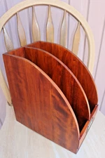 Minimalism Modern Wood 2 Slot Tabletop Magazine Holder Stand, Freestanding Rack