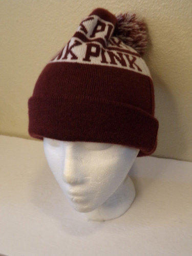 PINK Victorias Secret Beanie Hat Knit Maroon