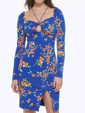 NWT $75 GUESS Women's Long sleeve Printed Cut Out Sheath Dress Size 12