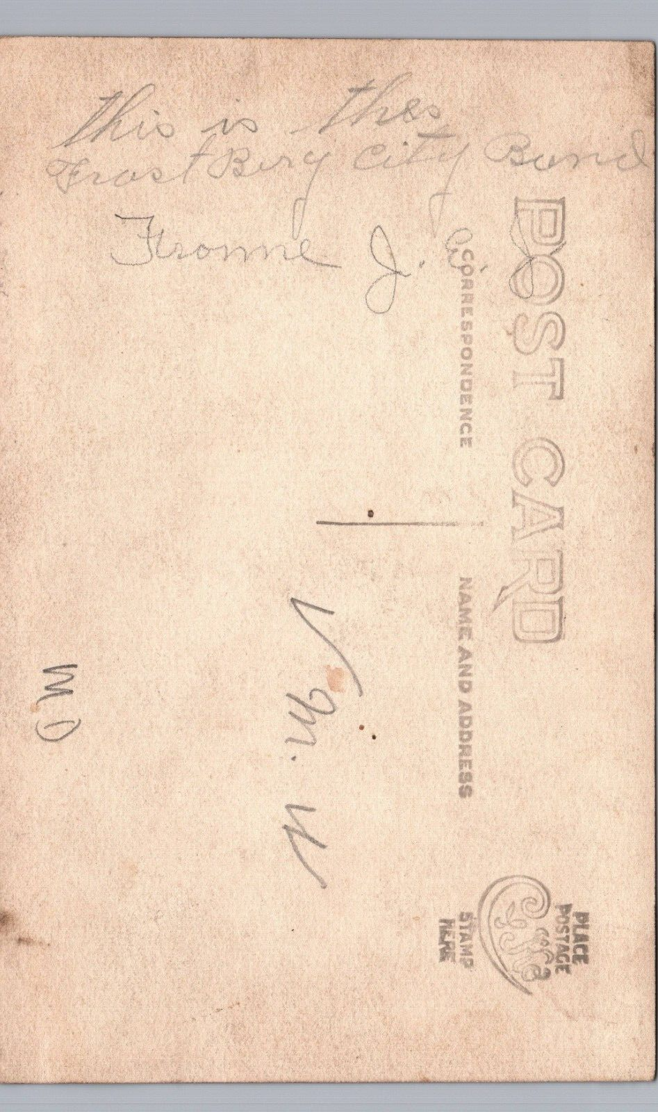 FROSTBURG MD MARCHING BAND ORCHESTRA real photo postcard rppc maryland