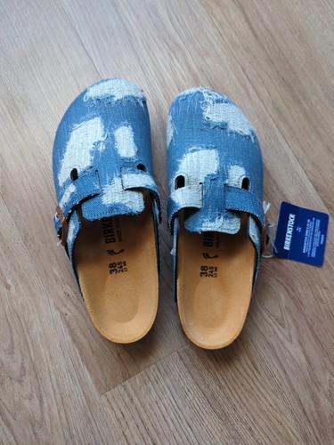 Birkenstock Boston Denim Jean Clogs EU 38 Women 7-7.5 RARE - Picture 2 of 16