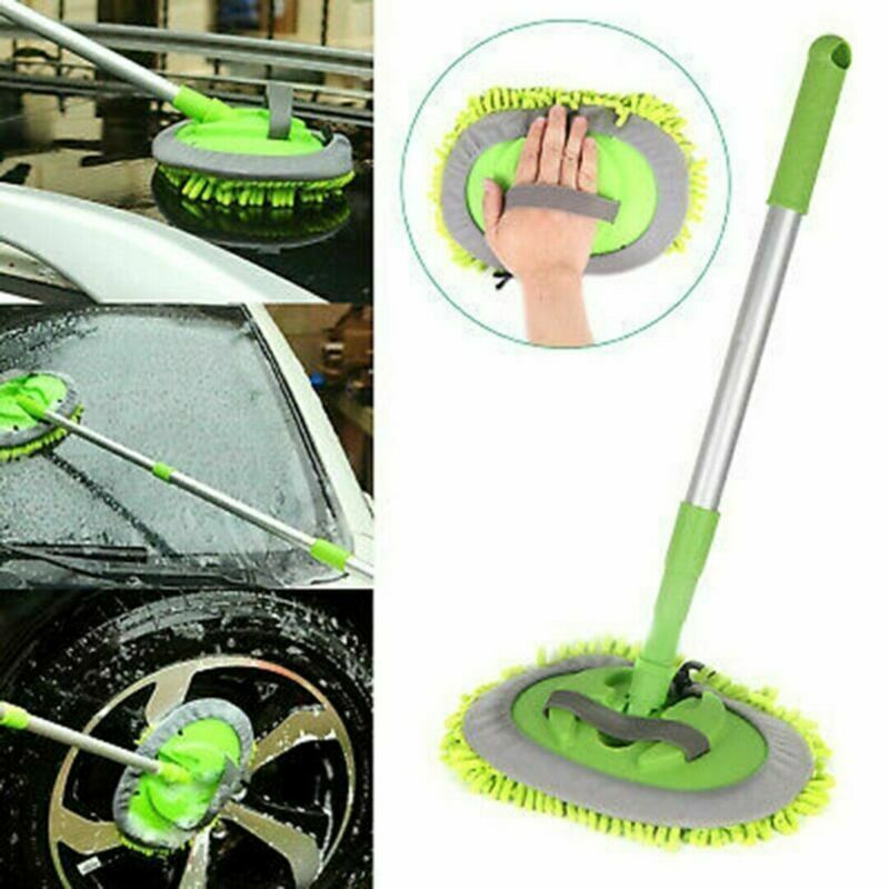 Adjustable Telescopic Car Wash Brush Kit Mop Long Handle Vehicle