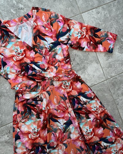 Soft Surroundings Le Jardin Faux Wrap Stretch Knit Maxi Dress Sundress Plus 1X - Picture 7 of 13