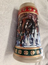 1994 Anheuser Busch Budweiser Holiday Beer Stein Mug - "Hometown Holiday" Brazil