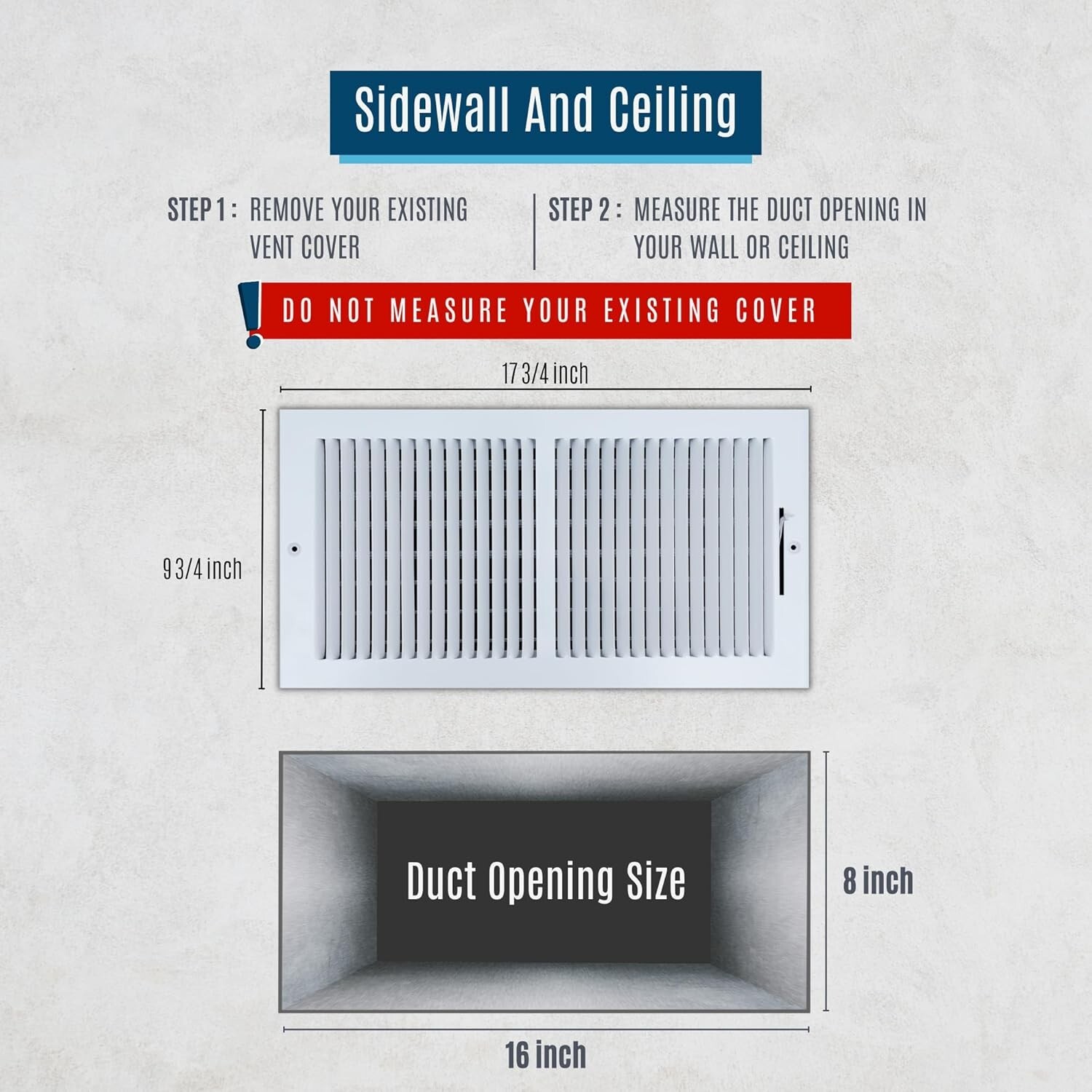 16 X 8 Steel Air vent cover for wall or celling   by Handua