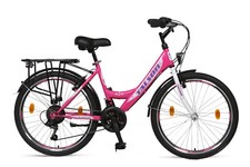24 ZOLL KINDERFAHRRAD 21 GANG 24" KINDER FAHRRAD PINK-WEISS MIT BELEUCHTUNG 791