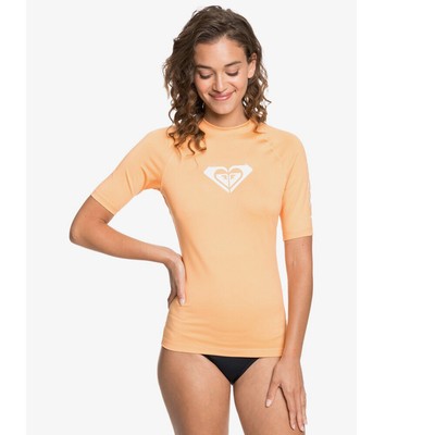 Roxy Womens Whole Hearted Kurzarm Rashguard - Salmon Buff