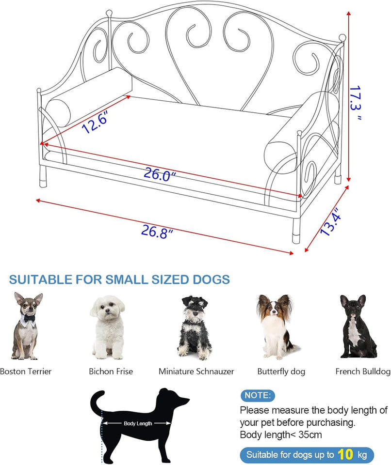 Pet Bed/Pet Sofa with Iron Frame/Bed for Dogs with Detachable Cushion