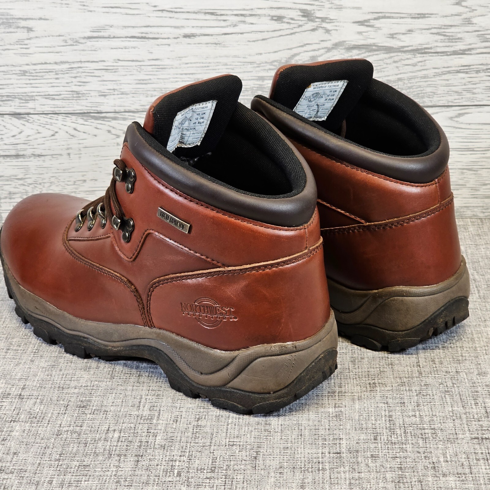 Northwest Territory Men's Inuvik Brown Leather Waterproof Walking Boots