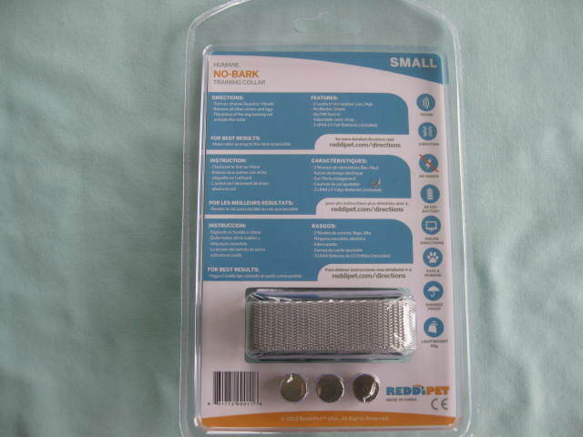 REDDIPET HUMANE NO-BARK TRAINING COLLAR-SMALL NEW