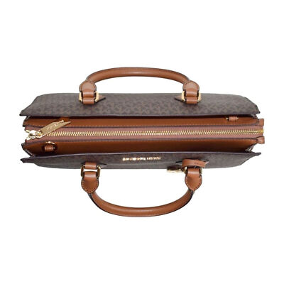 Michael Kors Womens Sheila Medium Logo Satchel Brown 35S3G6HS2B