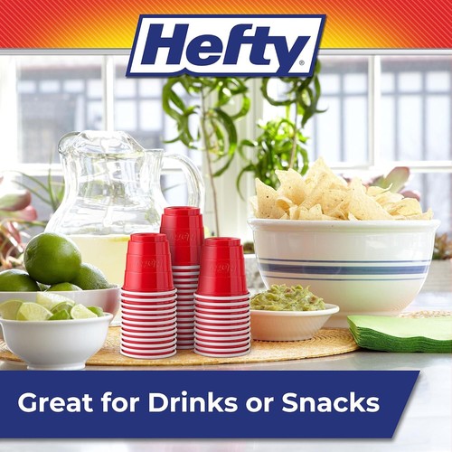 Hefty Mini Disposable Plastic Cups 2oz Red 30ct x10 – 300 Total - Picture 4 of 4