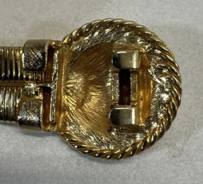 Vintage Gay Boyer 80s Stretch Belt MEDALLION Shaped Clasp  display picture 2