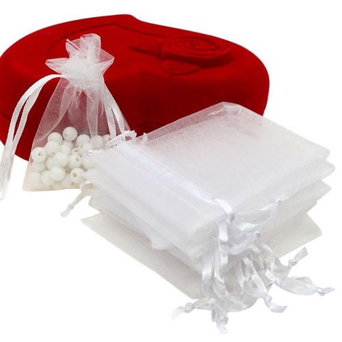 100 Stck. Organza Geschenktüten Schmuck Kordelzug Taschen Hochzeit Gefälligkeiten Taschen Netz Geschenk - Bild 10 von 26