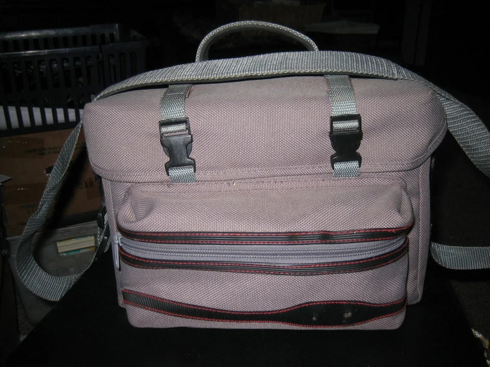 Gray Canvas Camera Bag PR-700 with Zippered Front Pouch - Image 2 of 4