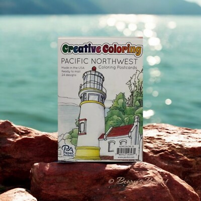 Postcards Post Cards Color DIY Creative Coloring Pacific Northwest Coastal Ocean