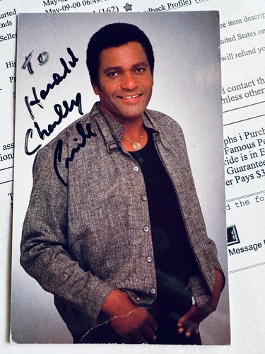 CHARLIE PRIDE Signed 3.5x5.5 Fan Club Postcard Photo Autograph - Picture 1 of 3