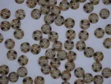 Vtg Marbled Brown and White 4-Hole Button w/ Raised Edge 13mm Lot of 10 B73-3