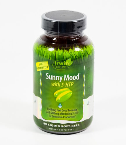 04/2025 Irwin Naturals SUNNY MOOD with 5-HTP 80 liquid Softgels seratonin boost