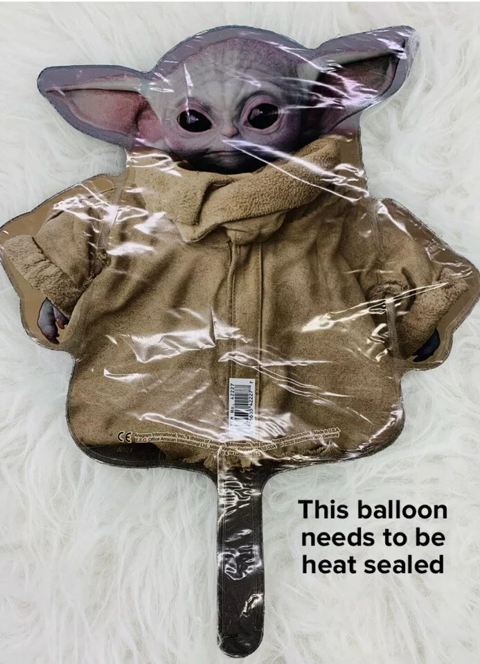 11" STAR WARS MANDALORIAN THE CHILD FOIL BALLOON AIR FILL HEAT SEAL - Image 2 of 3