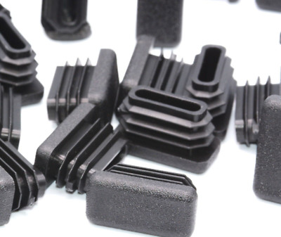 1/2" x 1" Rectangle Tube Plugs – Black HDPE End Caps for Fabrication ...