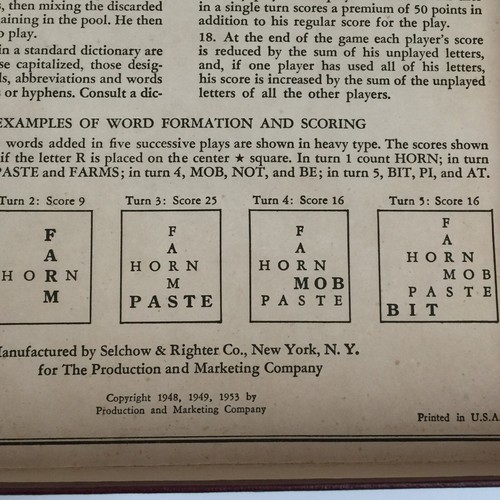 VINTAGE 1948 1953 SELCHOW RIGHTER SCRABBLE GAME NO BAG - Picture 5 of 24