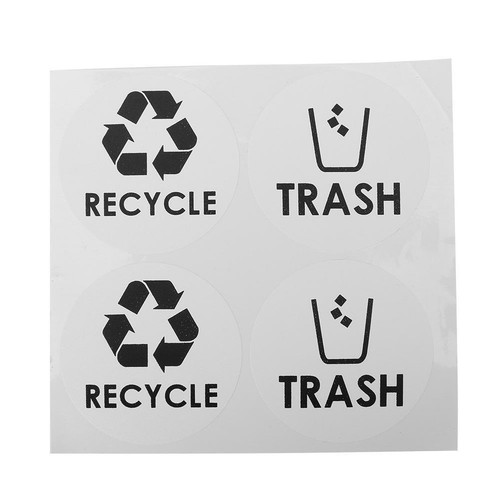Abnehmbarer, selbstklebender Recycling-Mülleimer-Logo-Aufkleber mit Aufdruck „Wa - Bild 4 von 8