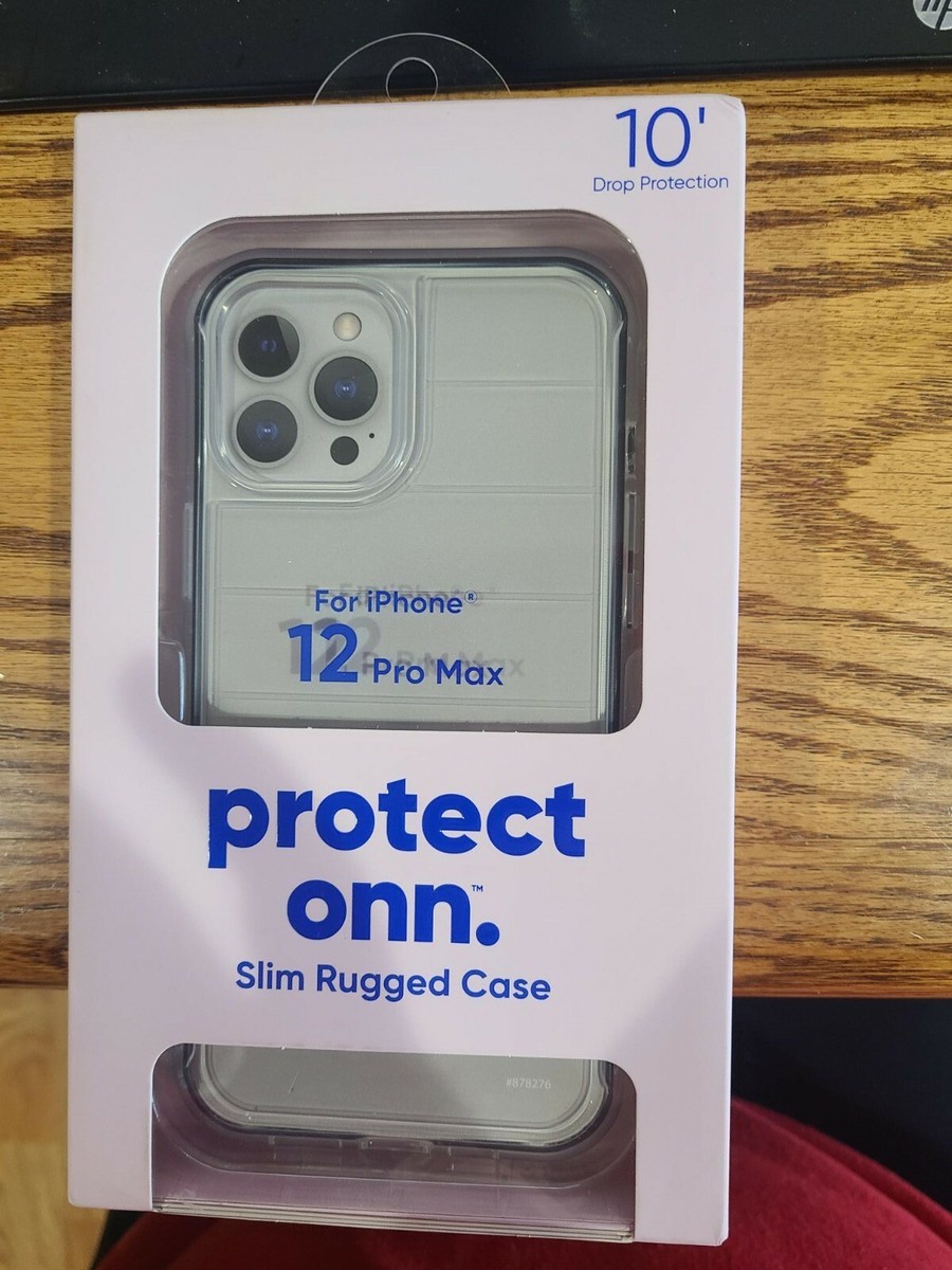 Protect Onn Slim Rugged Case For iPhone 12 Pro Max Clear New In