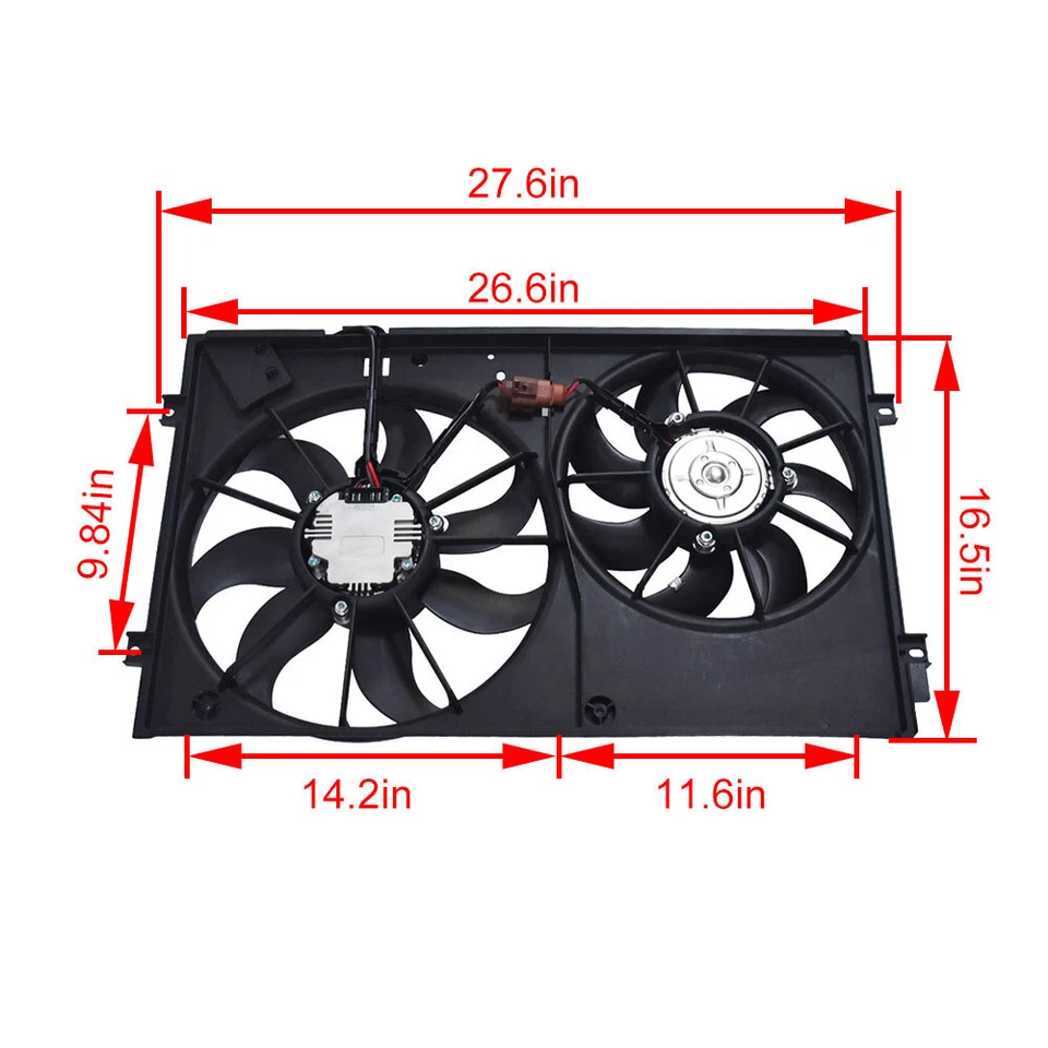 Conjunto de ventilador de refrigeración del radiador de 2,5 L VW3120100 para Volkswagen Jetta 2005-2015 Foto 2 de 4