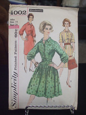 Simplicity 4002 Misses Dress with 2 Skirts Pattern - Size 14 Bust 34 Waist 26