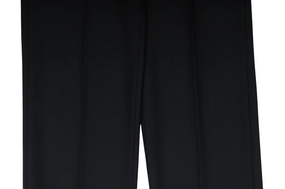 Armani Colliezoni Womens  Windowpane Size US 8 IT 44 Black Wool Wide Leg Pants - Image 4 of 4