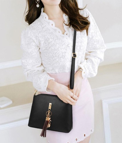 Women Handbags Leather Satchel Shoulder Bag Tote Lady Messenger Crossbody Purse - Picture 4 of 17