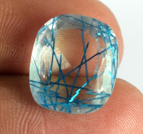 Blue Rutilated Quartz Doublet Loose Gemstone Natural Mix Shape Wedding Offer - Picture 53 of 88