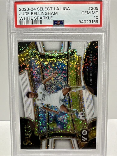 2023-24 Panini Select La Liga Jude Bellingham Field Level White Sparkle PSA 10