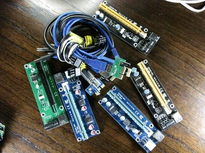 5x (five) PCI Riser Cards - use with GPUs or other PCI/PCIe boards - MAKE OFFERS