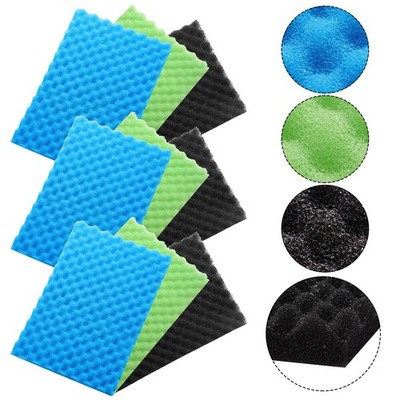 9 Pcs Fish Pond Foam Aquarium Filter Sponge Wave Shape Coarse Foam for Fish T...