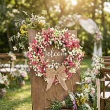 Colorful Eucalyptus Wreath Round Artificial Flower Wreath Door Hanging Wreath