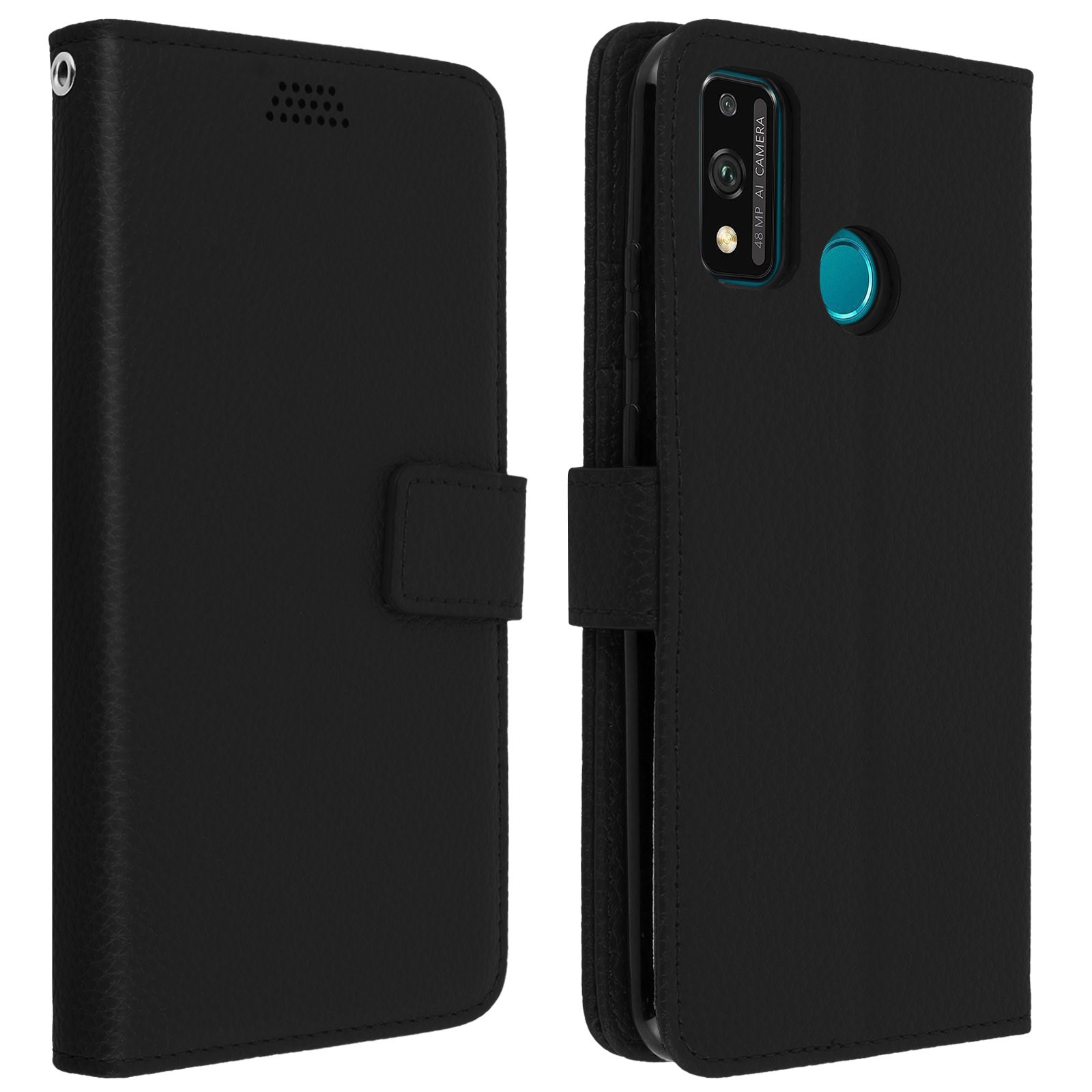 Housse Honor 9X Lite Avizar protection intégrale en cuir noir