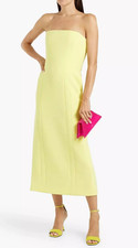 A.L.C. ALC Size 6 Elizabeth Cady Dress Charteuse Crepe Strapless Midi $550
