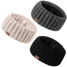 New Womens 3 Pack Winter Headbands Ear Warmers Fleece Fast Shipping