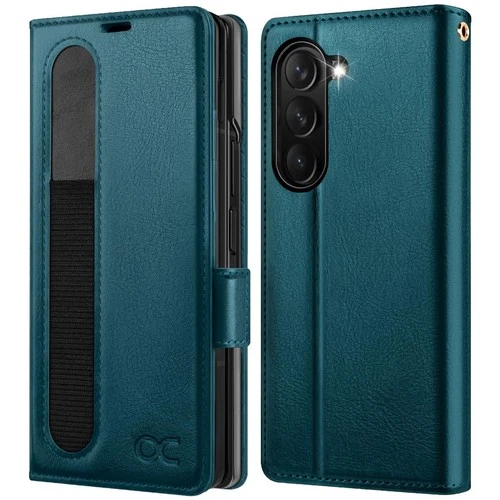 OCASE for Samsung Galaxy Z Fold 7 5G Case, PU Leather Wallet, Magnetic Flip Foli