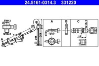 ATE Bremsschlauch 24.5161-0314.3 FüR Peugeot C6 CitroËN SW C5 407 M10X1 Hdi 110