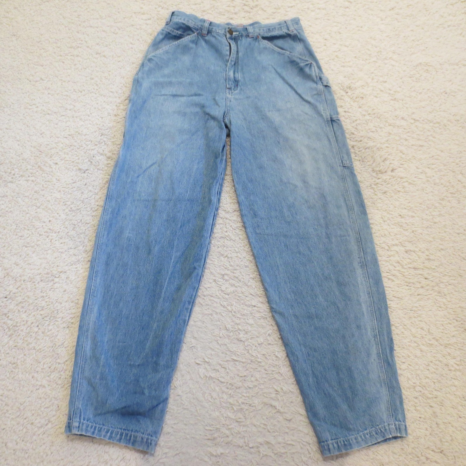 Mens 32x34 Fit Blue Denim Carpenter Workwear Cargo Industrial